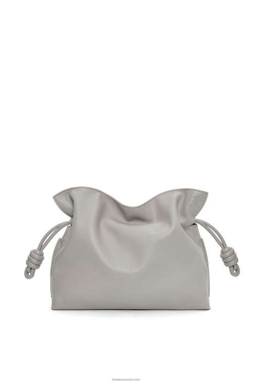 Perla gris bolso de mano flamenco de piel de becerro napa Loewe R8J8Z358 mujer Perla gris bolso de mano flamenco de piel de becerro napa Loewe R8J8Z358 mujer